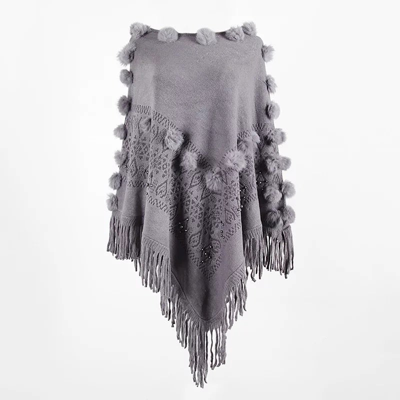 Variant image for Dam Poncho Boho Stil Luftig Bomull Polyester-4