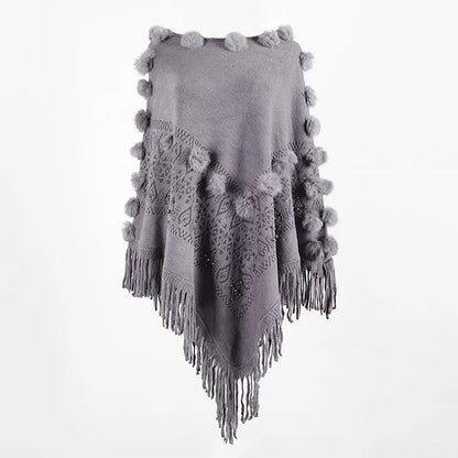 Variant image for Dam Poncho Boho Stil Luftig Bomull Polyester-4