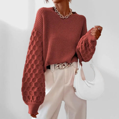 Kvinnors Vintertröja Avslappnad Mjuk Stickad Kvalitet-1