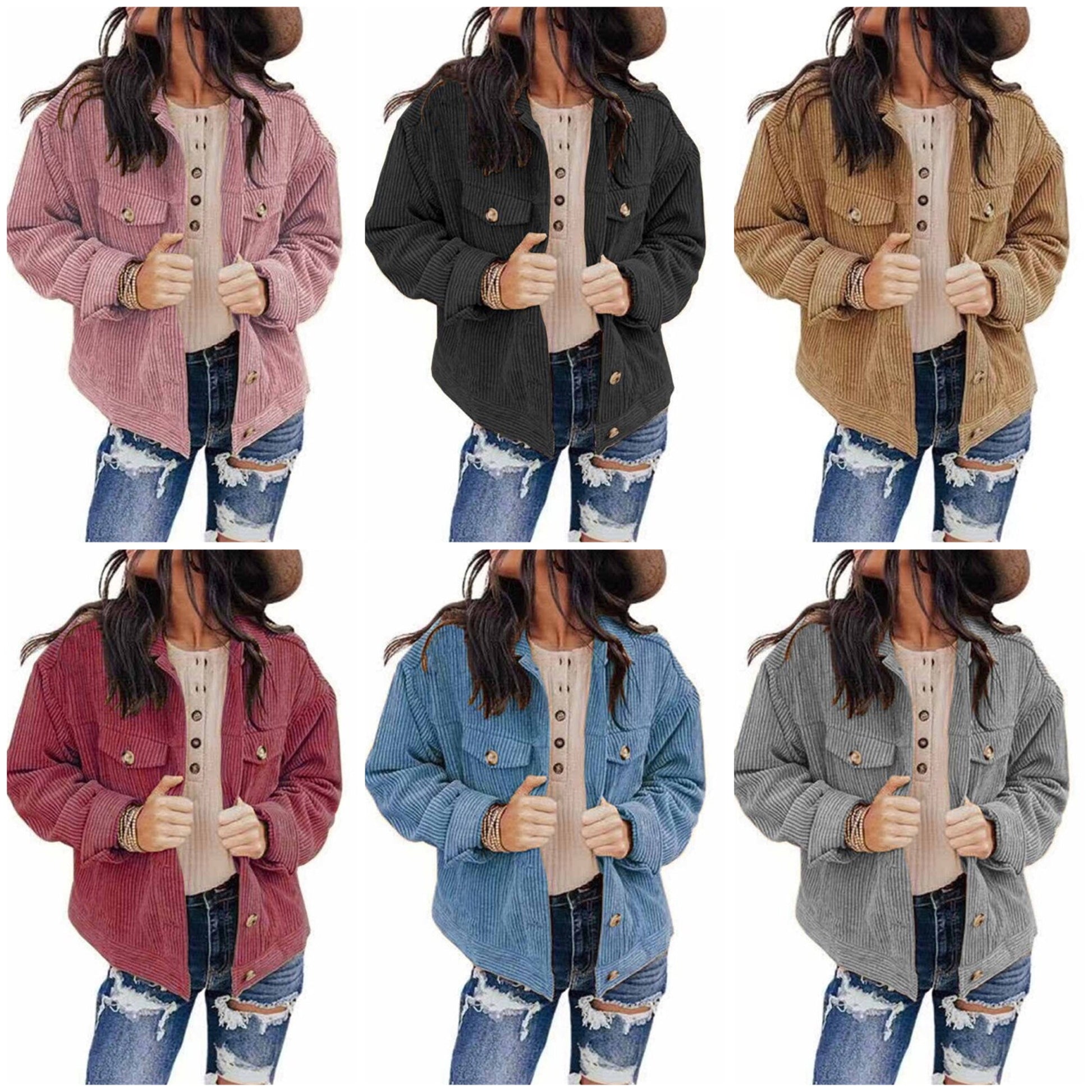 Damer Överdimensionerad Skjortajacka Sammet 2