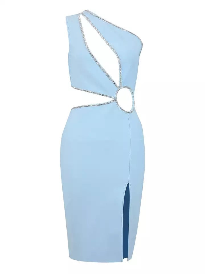 Kvinnors Bandageklänning Utskärningar Glittrande Detaljer Elastisk Viskos 7