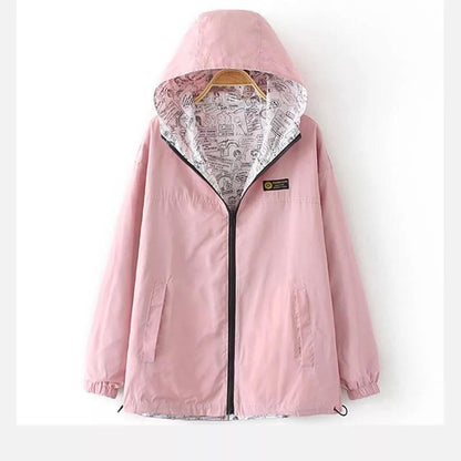 Vändbar Damjacka 2-i-1 i Polyester – Andningsbar Vindjacka med Fickor för Damer 7