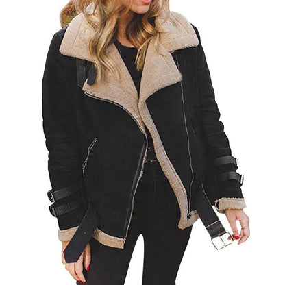 Damjacka Överdimensionerad Asymmetrisk Blixtlås Bomull Polyester-4