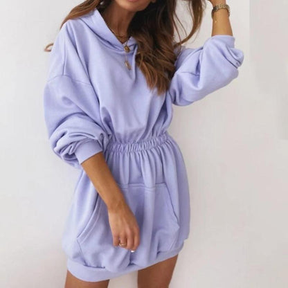 Lång Hoodie Dam Oversized Fleece i Mjuk Bomull – Trendig och Bekväm Luvtröja med Stora Fickor 9