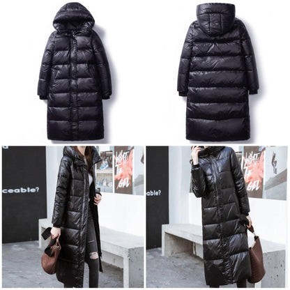 Lång Vinterrock Dam Figursydd Bomull Polyester-5