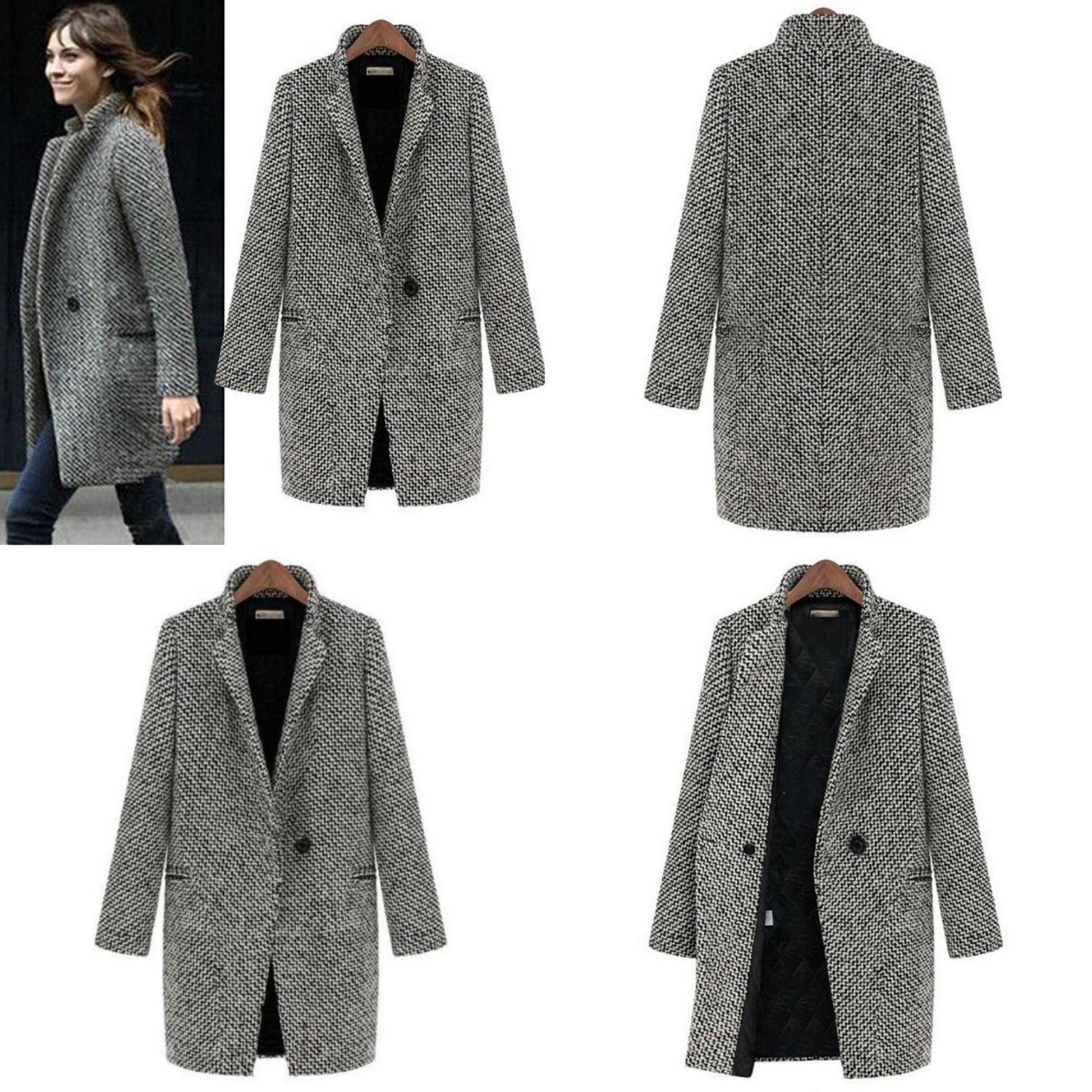 Dam Klassisk Ullrock Tidlös Design Bomull Polyester-6