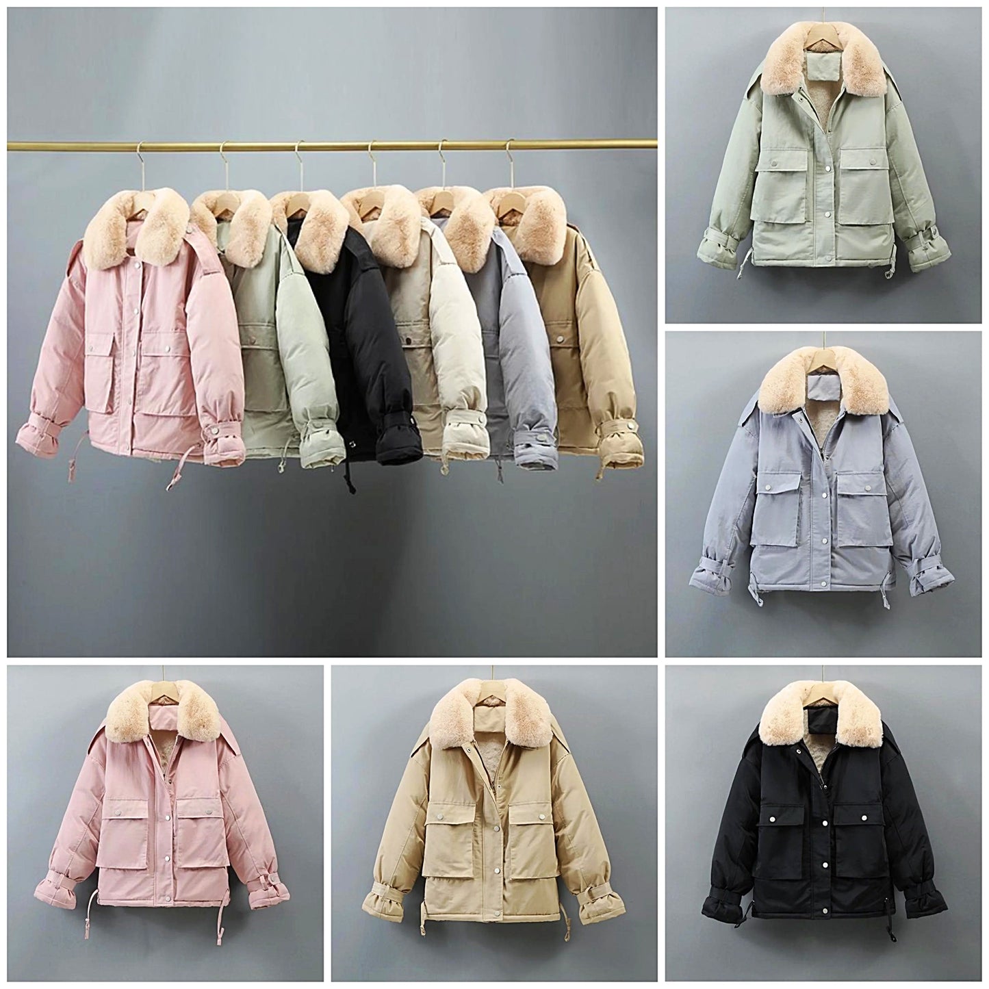 Damjacka Parka Avslappnad Stil Hållbart Material-4