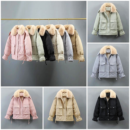 Damjacka Parka Avslappnad Stil Hållbart Material-4