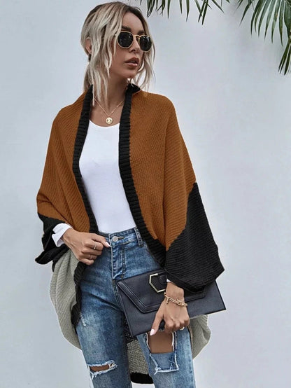 Dam Cardigan Fladdermusärmar Stickad Polyester Bomull-6