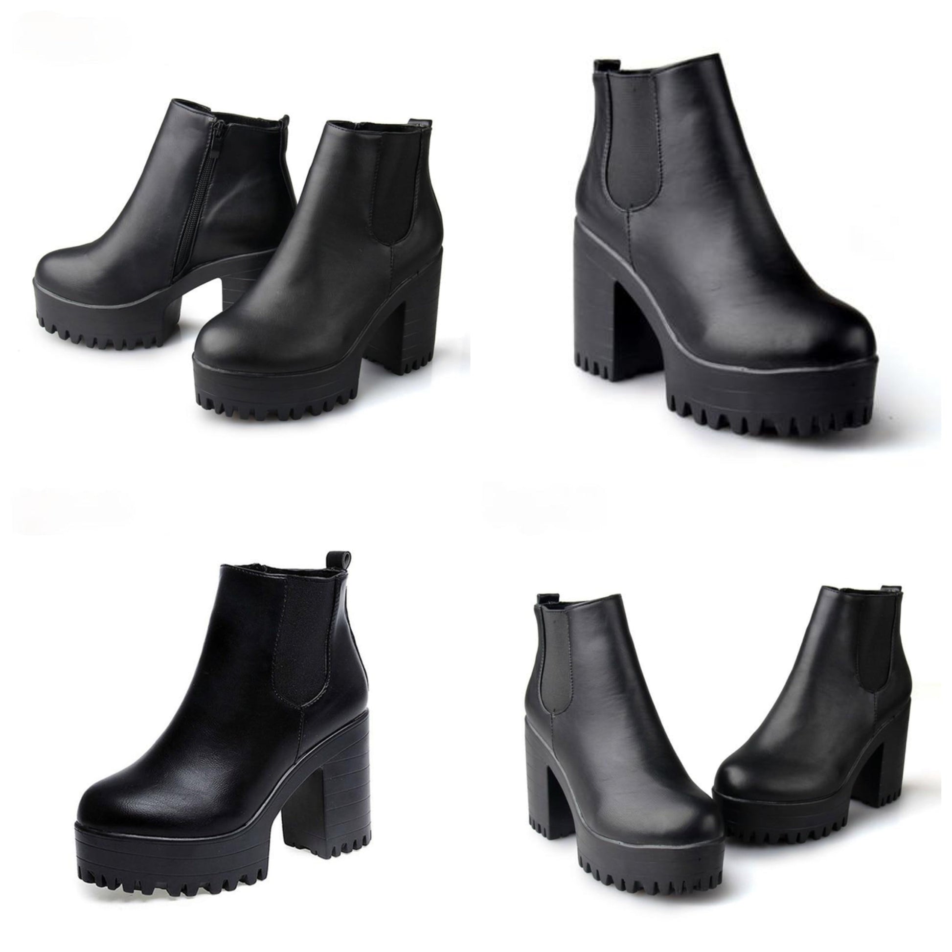 Dam Vinterstövlar Chelsea Eco Leather Med Blixtlås och Gummisula 6