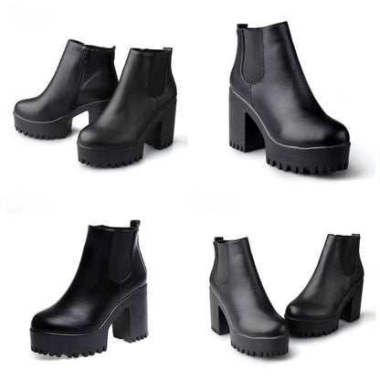 Dam Vinterstövlar Chelsea Eco Leather Med Blixtlås och Gummisula 6