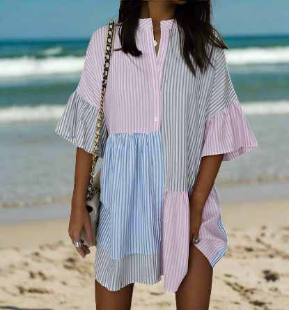 Variant image for Damklänning Färgglad Luftig Sommarklänning 100% Polyester-1