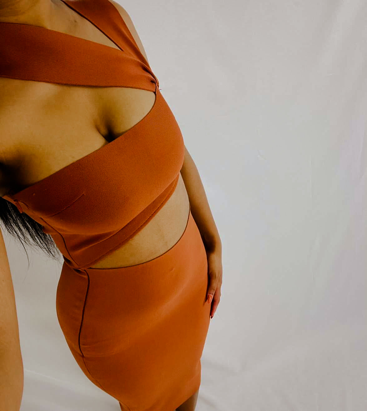 Kvinnors Bandageklänning Utskuren Viskos-3