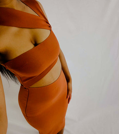 Kvinnors Bandageklänning Utskuren Viskos-3