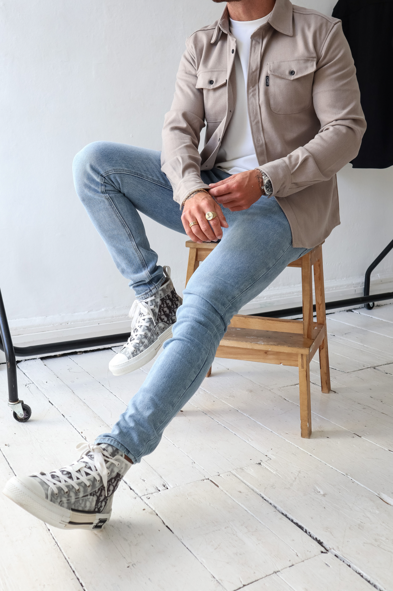 Herrskjorta Långa Ärmar Figur-Kramande Polyester Elasthan-4