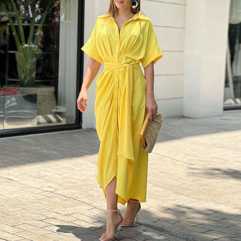 Damenkleid aus Leinen mit Fließendem Schnitt – Lässiges Festliches Kleid für Sommer, Größe S-XL, Beige 4