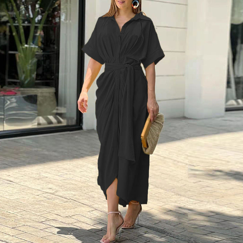 Damenkleid aus Leinen mit Fließendem Schnitt – Lässiges Festliches Kleid für Sommer, Größe S-XL, Beige 12