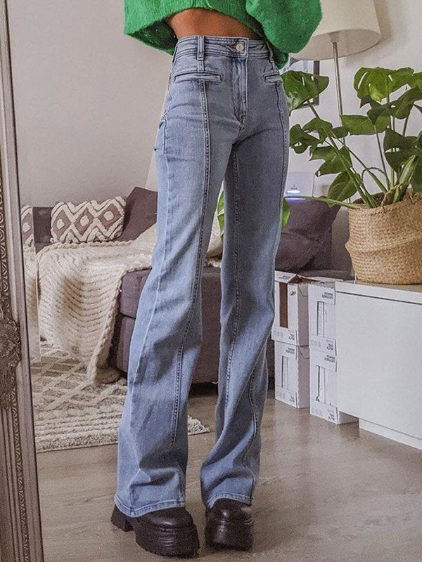 Dam Jeans Slim Fit Stretch med Stjärndetaljer-2