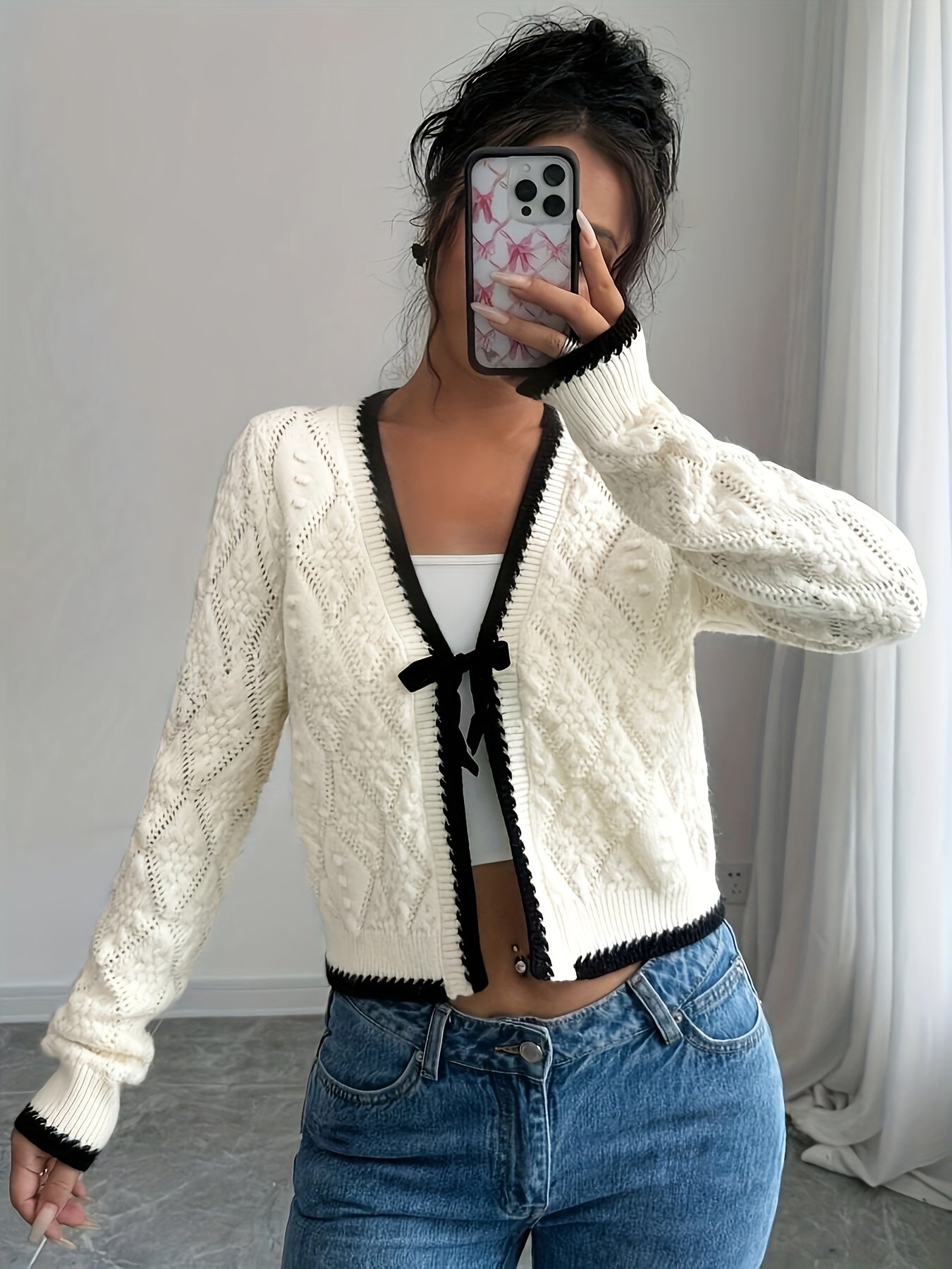 Variant image for Kvinnors V-ringad Tröja Mjuk Bomull-2