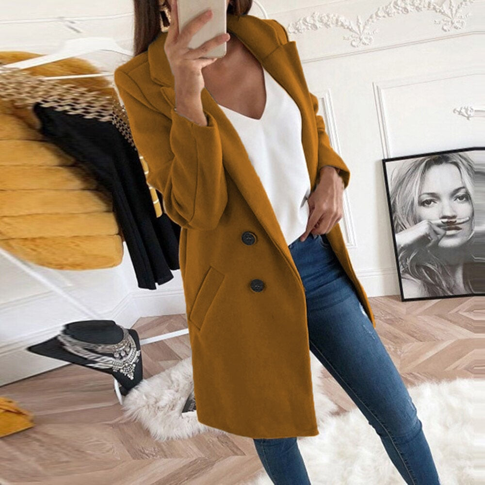 Dam Blazer Tidlös Design Högkvalitativt Material för Arbete och Fritid-5
