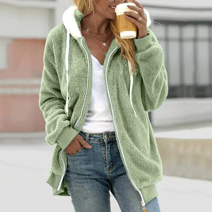 Variant image for Damer Stor Cardigan Överdimensionerad Teddy-Fleece med Dragkedja-1