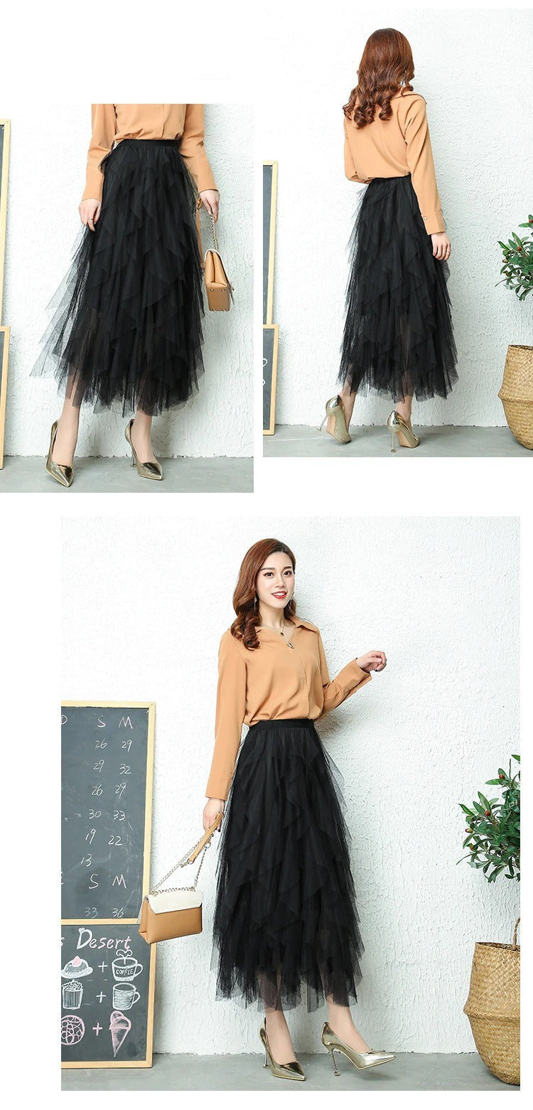 Dam Hög Midja Veckad Byxa Polyesterblandning-3