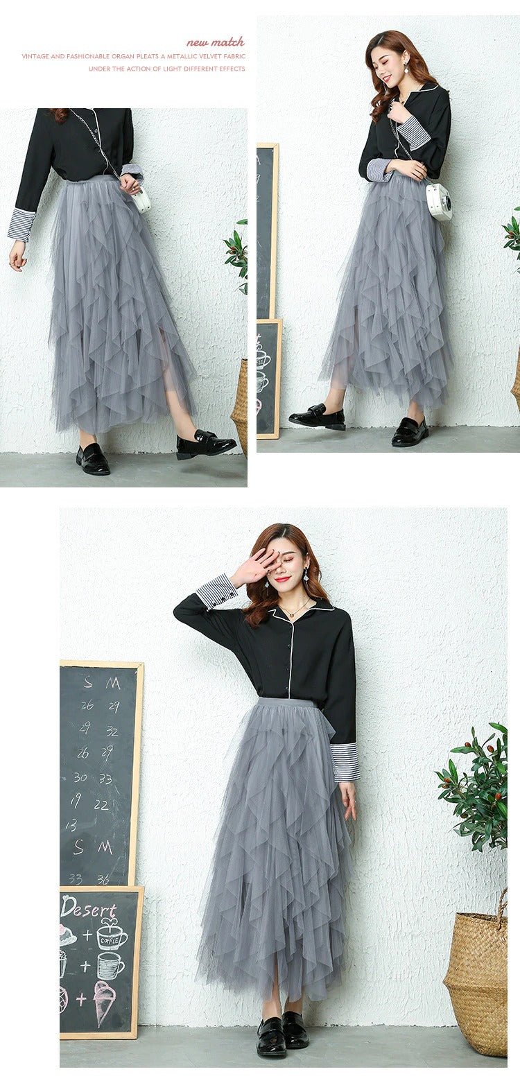 Dam Hög Midja Veckad Byxa Polyesterblandning-6