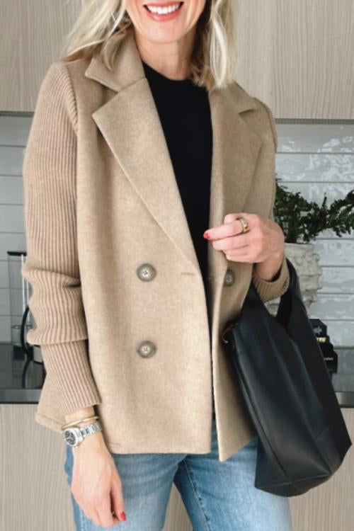 Dam Blazer med Kontrasterande Ärmar i Polyester och Elastan-5