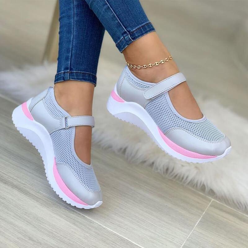 Kvinnors Sneakers Ortopediska Öppen Design Syntetmaterial med Kardborrfäste-1