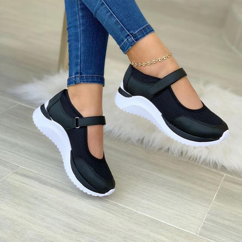 Kvinnors Sneakers Ortopediska Öppen Design Syntetmaterial med Kardborrfäste-3