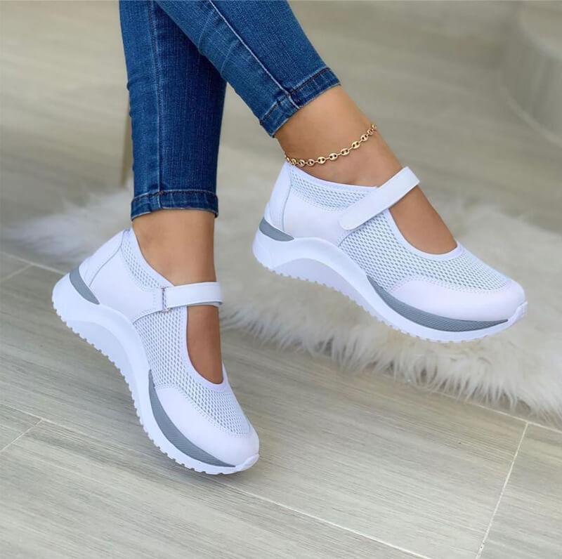 Kvinnors Sneakers Ortopediska Öppen Design Syntetmaterial med Kardborrfäste-2