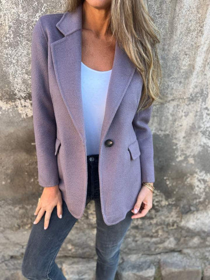 Dam Blazer i Högkvalitativt Tyg med Enkel Design – Perfekt för Affär och Fest, Flera Storlekar 11