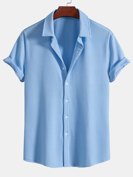Herrskjorta Kortärmad Geometrisk Design Polyester Avslappnad Passform 1