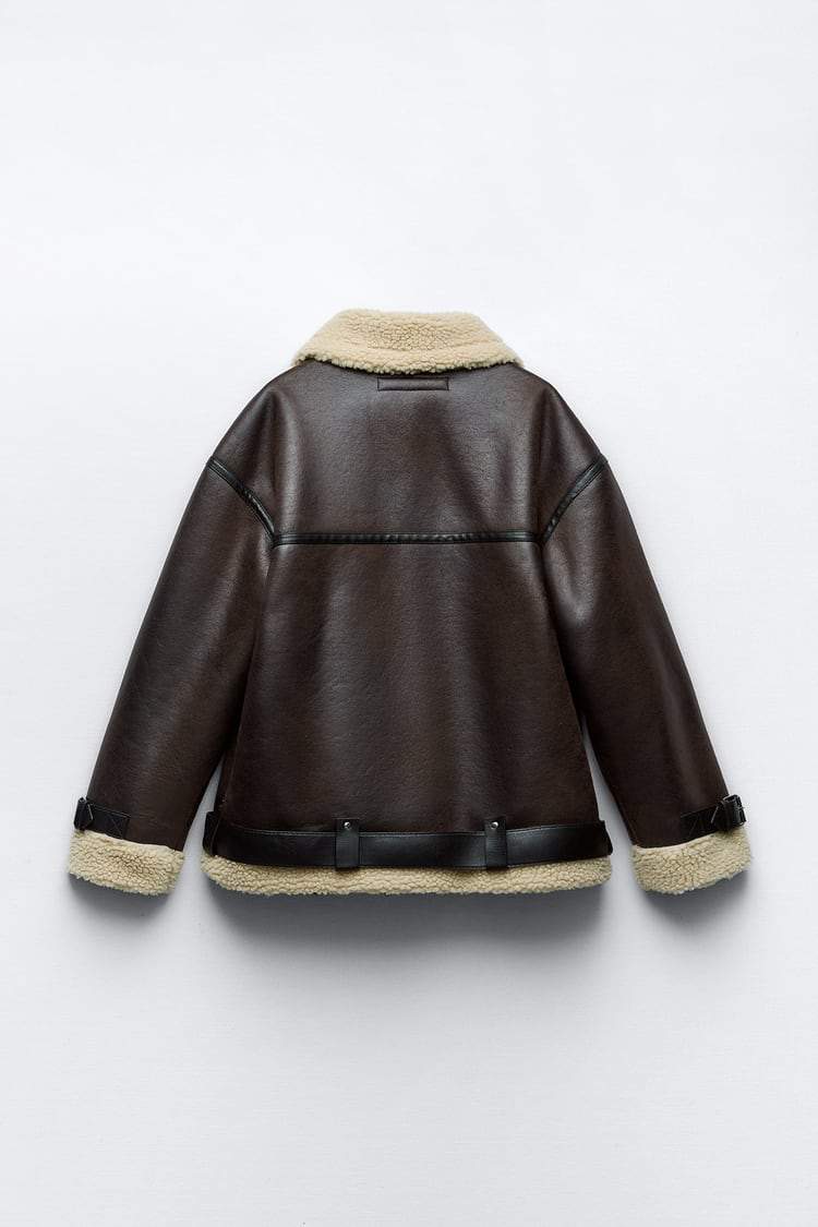 Herrjacka Syntetiskt Läder Med Kapell Modern Skiktad Design 4