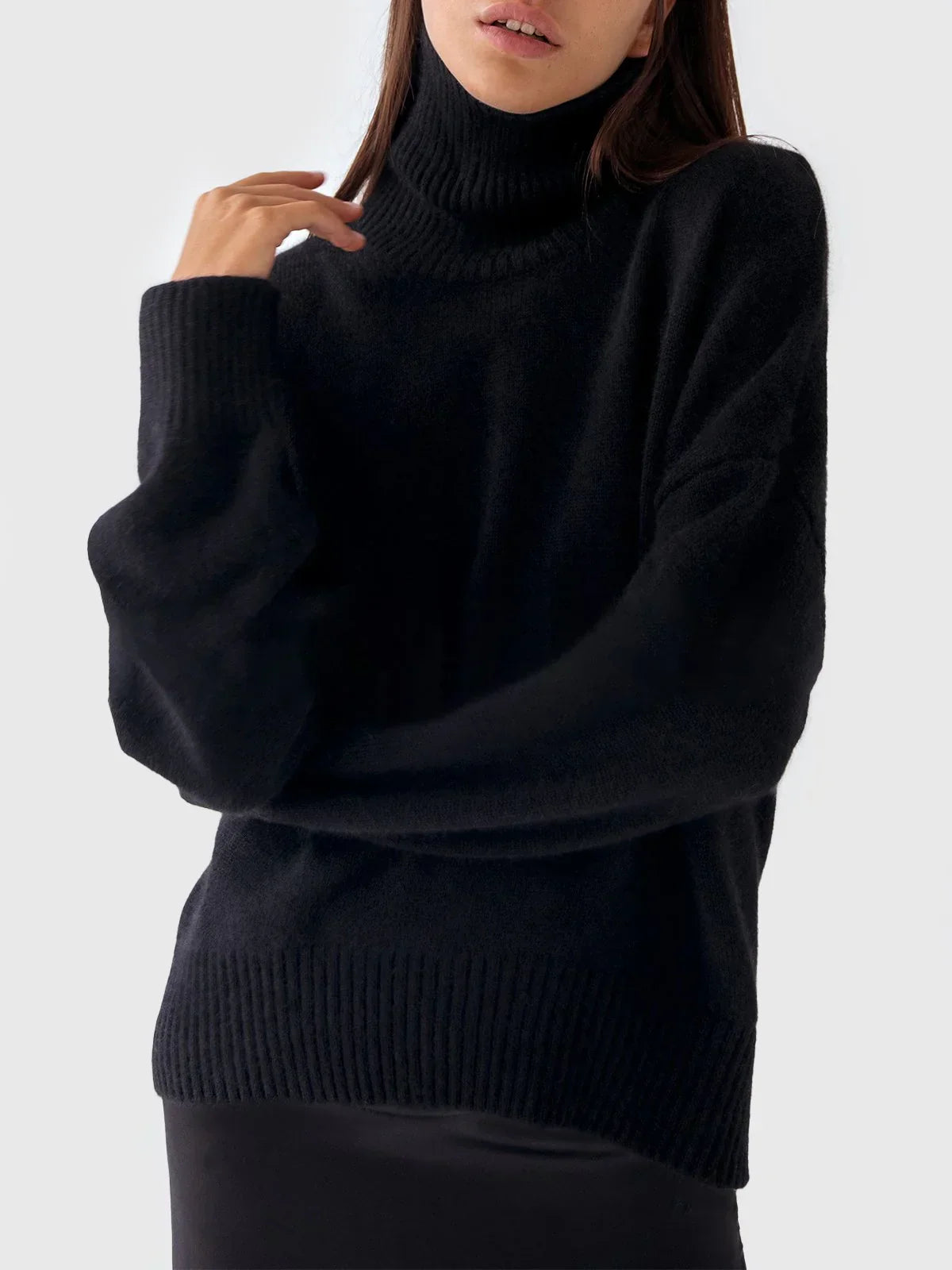 Variant image for Dam Turtleneck Tröja Oversized Mjuk Akrylblandning-21
