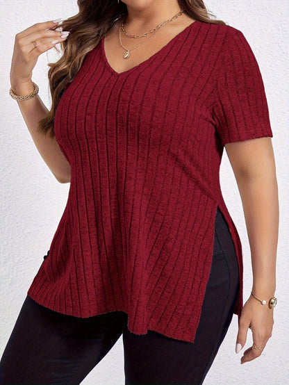 Variant image for Dam V-hals Topp Korta Ärmar Mjukt Material-9