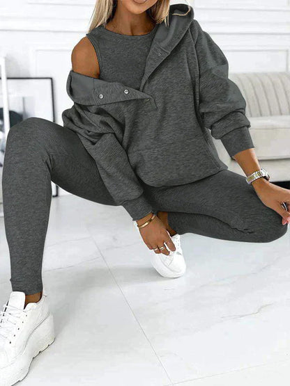 Träningsdräkt för Dam, Mjuk Tygblandning, Loose Fit, Elegant Design för Sport och Avslappning 10