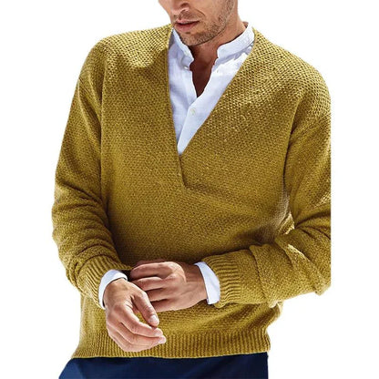 Herr Tröja Slim Fit V-Hals 100% Bomull-1