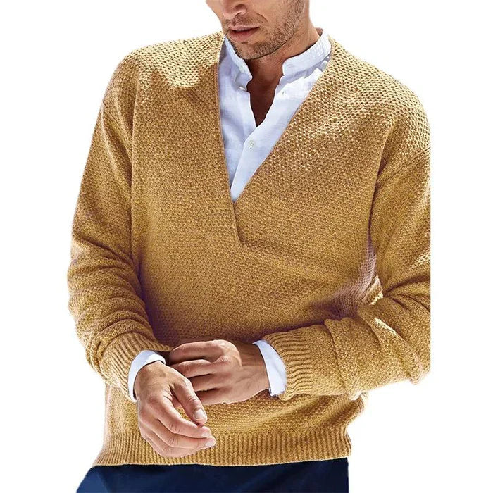 Herr Tröja Slim Fit V-Hals 100% Bomull-2