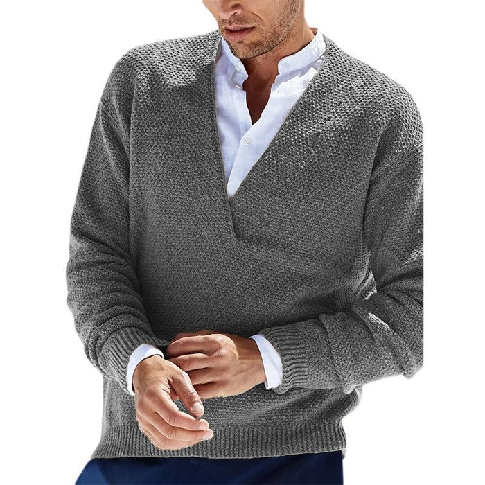 Herr Tröja Slim Fit V-Hals 100% Bomull-3