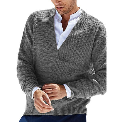 Herr Tröja Slim Fit V-Hals 100% Bomull-3