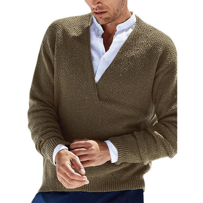 Herr Tröja Slim Fit V-Hals 100% Bomull-4
