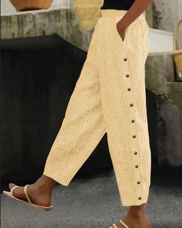 Mjukisbyxor Dam i 100% Bomull - Avslappnad Passform med Elegant Design för Vardags- och Festbruk 7