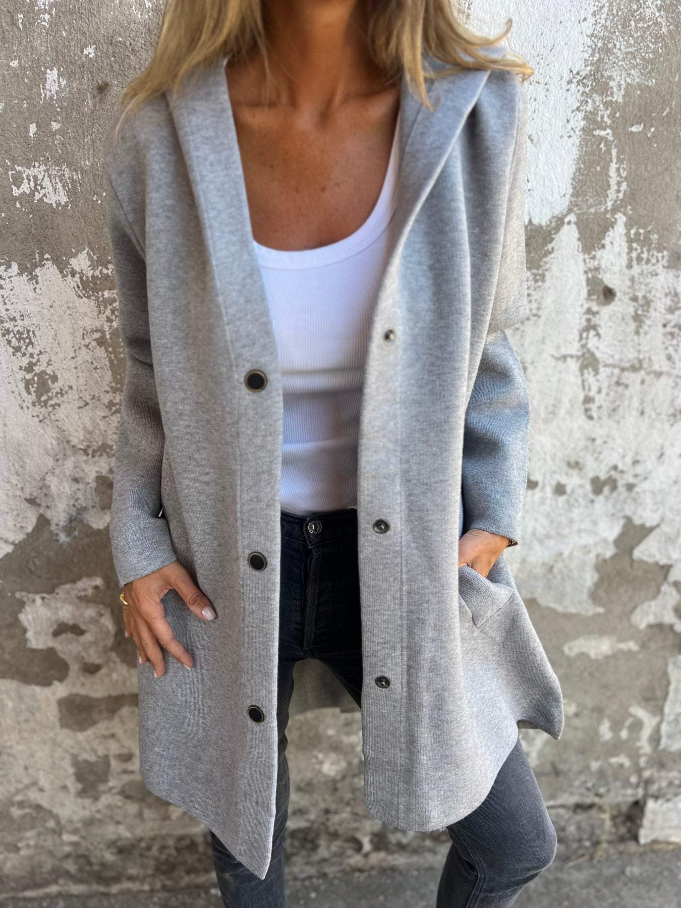 Dam Huvjacka Enkel Design Bomull-1