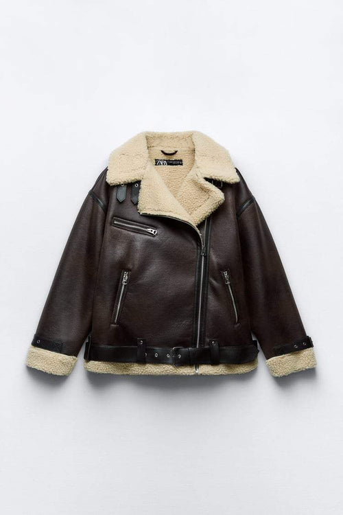 Elegant Damjacka i Syntetiskt Läder med Revers – Vattenavvisande och Bekväm Jacka för Dam i Storlekar S-XL 1
