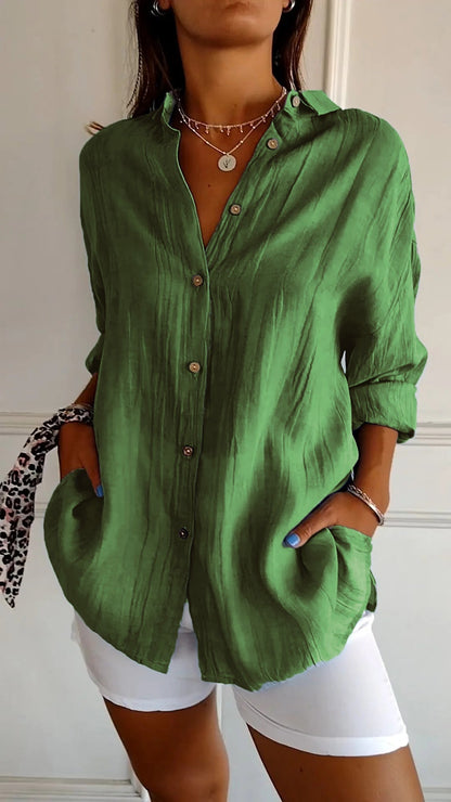 Variant image for Dam Blus Strukturerad Veckad Bomull Relaxed Fit-43