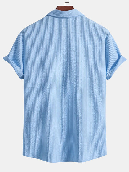 Herrskjorta Kortärmad Geometrisk Design Polyester Avslappnad Passform 2