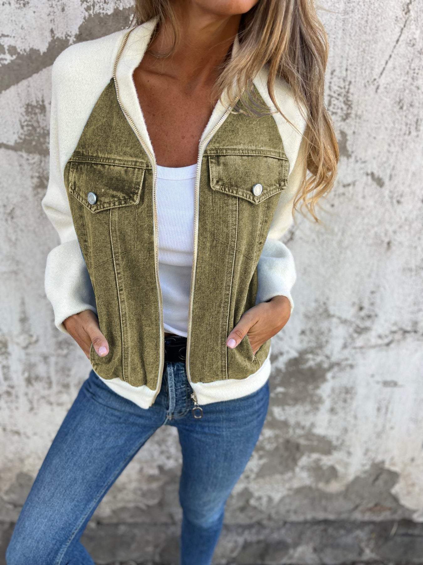 Variant image for Damjacka Modern Denim Avslappnad 100% Bomull-5