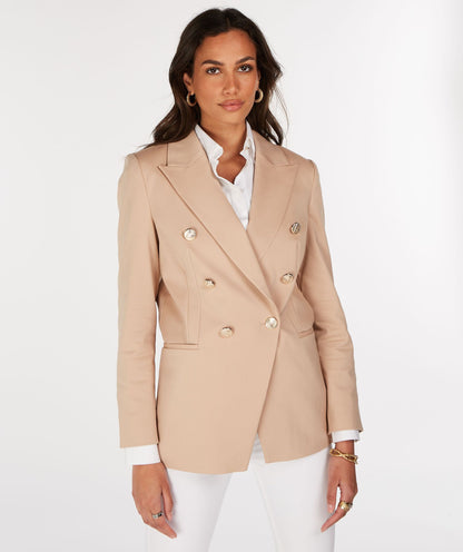 Dam Blazer med Dubbelknapp i Polyester och Viskos – Mångsidig Kavaj för Formella och Avslappnade Tillfällen 4