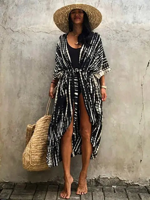 Kvinnors Strandpareo Boho Stil Lätt Batik-1